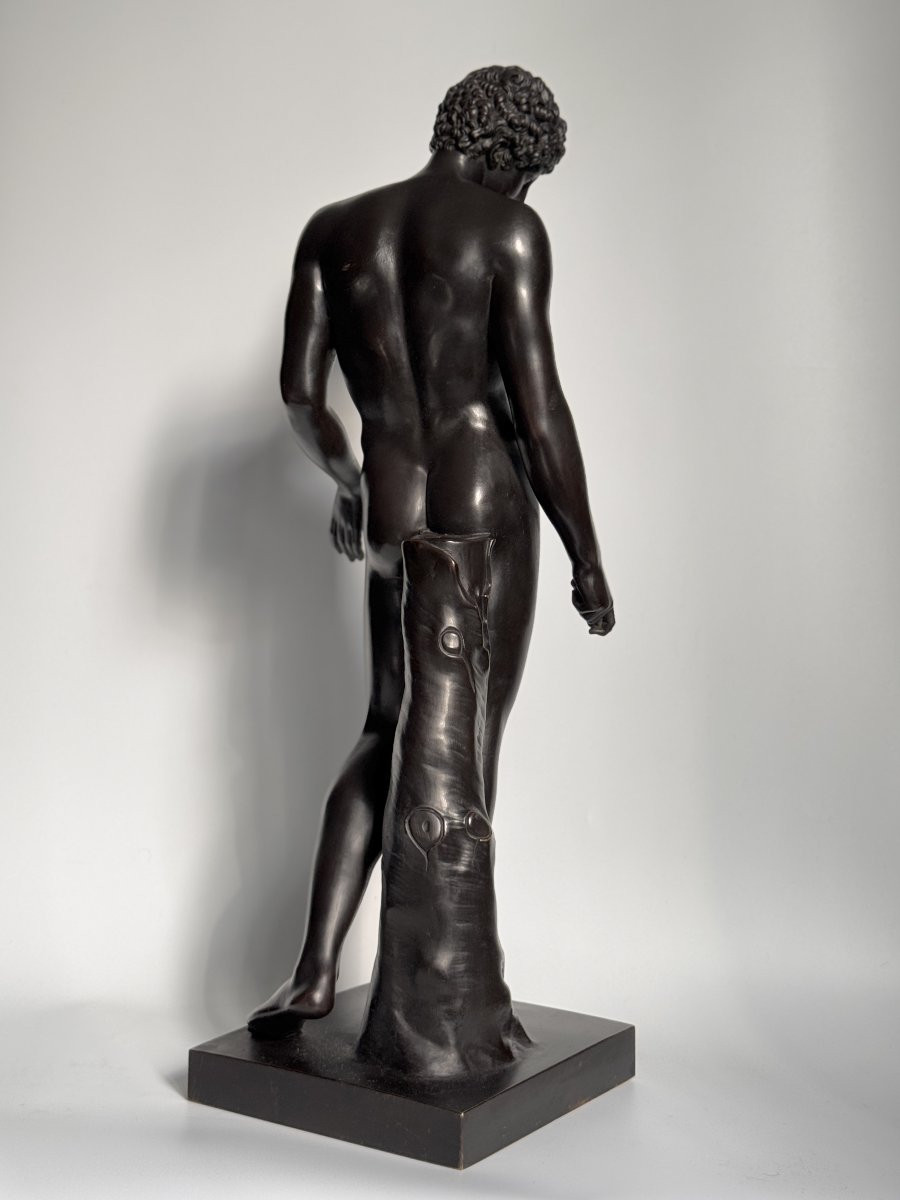 Bronze Sculpture "antinous Of The Capitol Or Hermes-antinous Albani" H60 -photo-4
