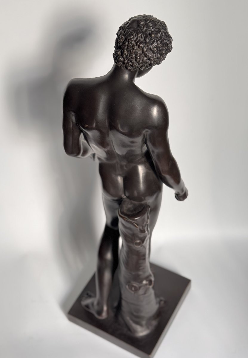 Bronze Sculpture "antinous Of The Capitol Or Hermes-antinous Albani" H60 -photo-5