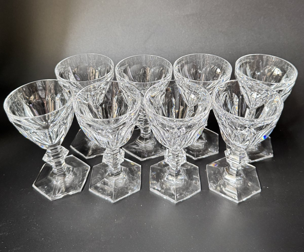 Baccarat 8 verres à vin blanc 12,4 cm Modèle Harcourt 1841-photo-2