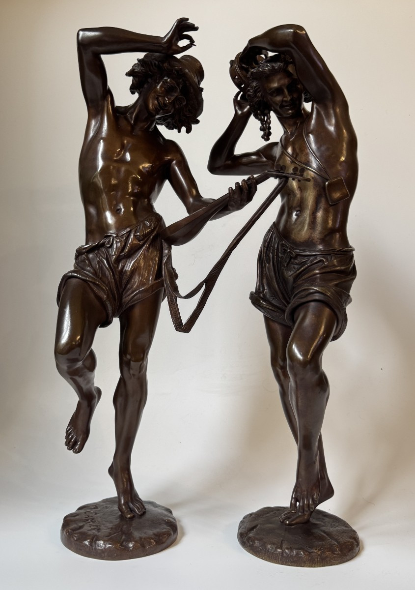 Paire de "Danseurs napolitains" Carrier-Belleuse. Sculptures en Bronze