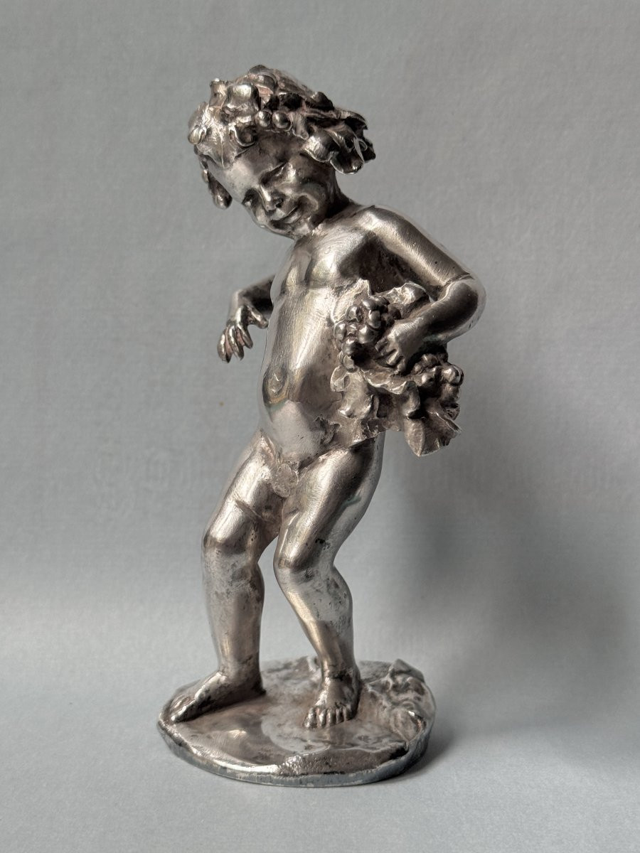 Artdeco Silver-plated Bronze "bacchus Child" Malric (susse Frères)-photo-2