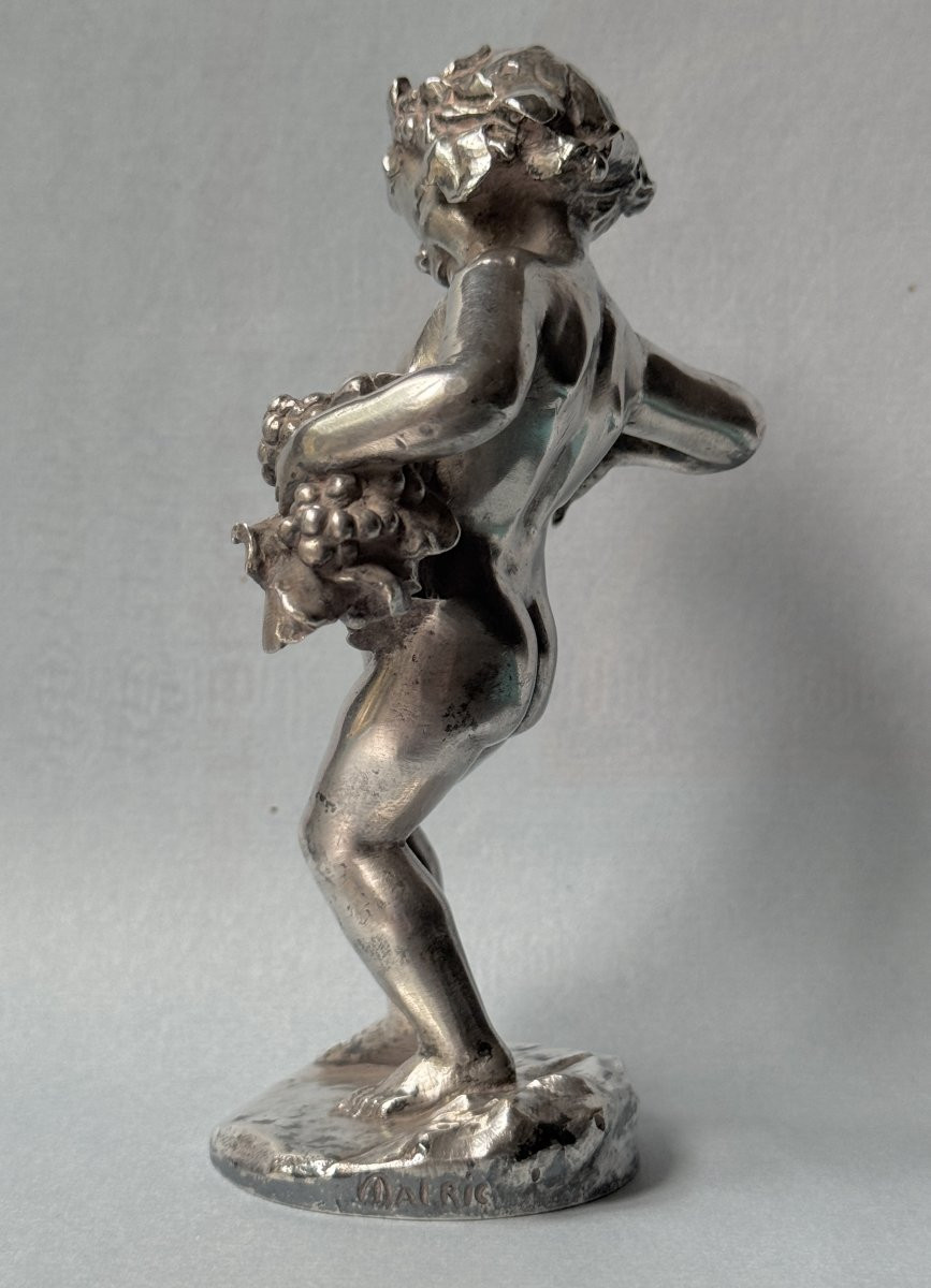 Artdeco Silver-plated Bronze "bacchus Child" Malric (susse Frères)-photo-3