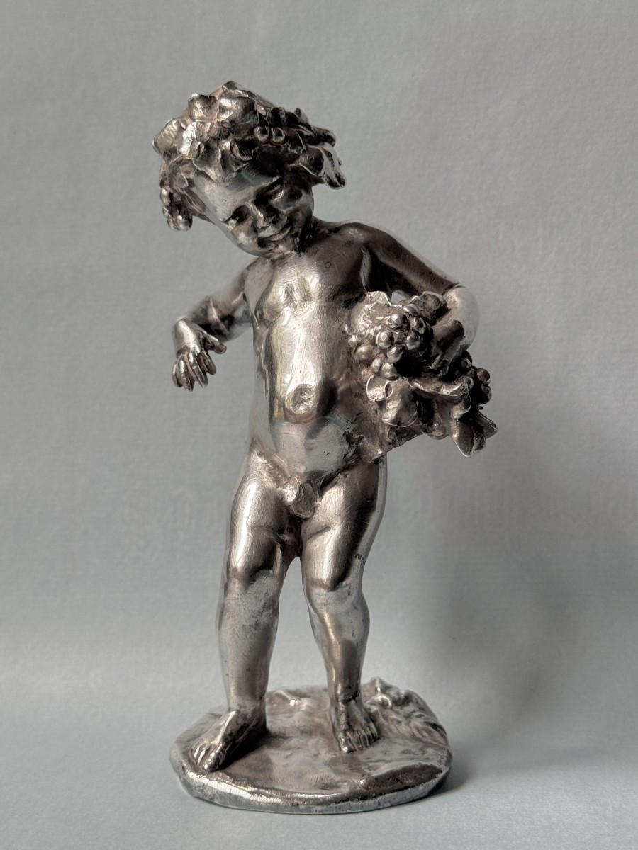 Artdeco Silver-plated Bronze "bacchus Child" Malric (susse Frères)