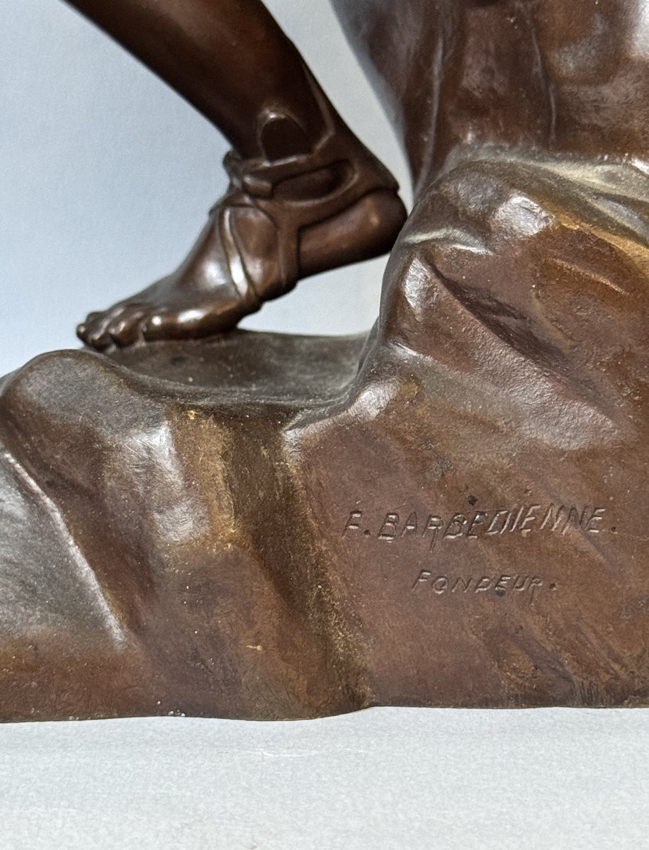 Sculpture en bronze ''Hermès assis'' ou ''Mercure au repos'' Barbedienne-photo-4