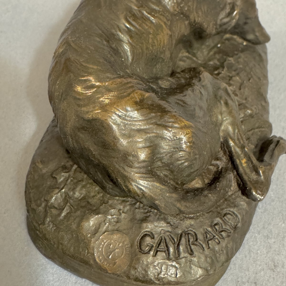 Bronze "lying Greyhound" - Paul Gayrard - Susse Frères Lost Wax-photo-5