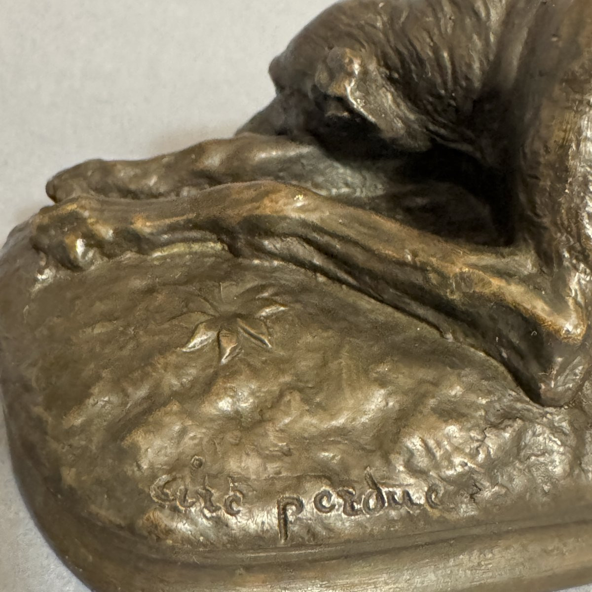 Bronze "lying Greyhound" - Paul Gayrard - Susse Frères Lost Wax-photo-7