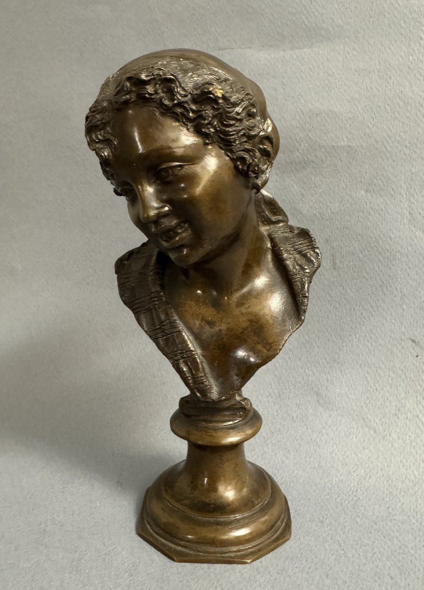 Buste en bronze de jeune napolitaine V. Gémito-photo-2