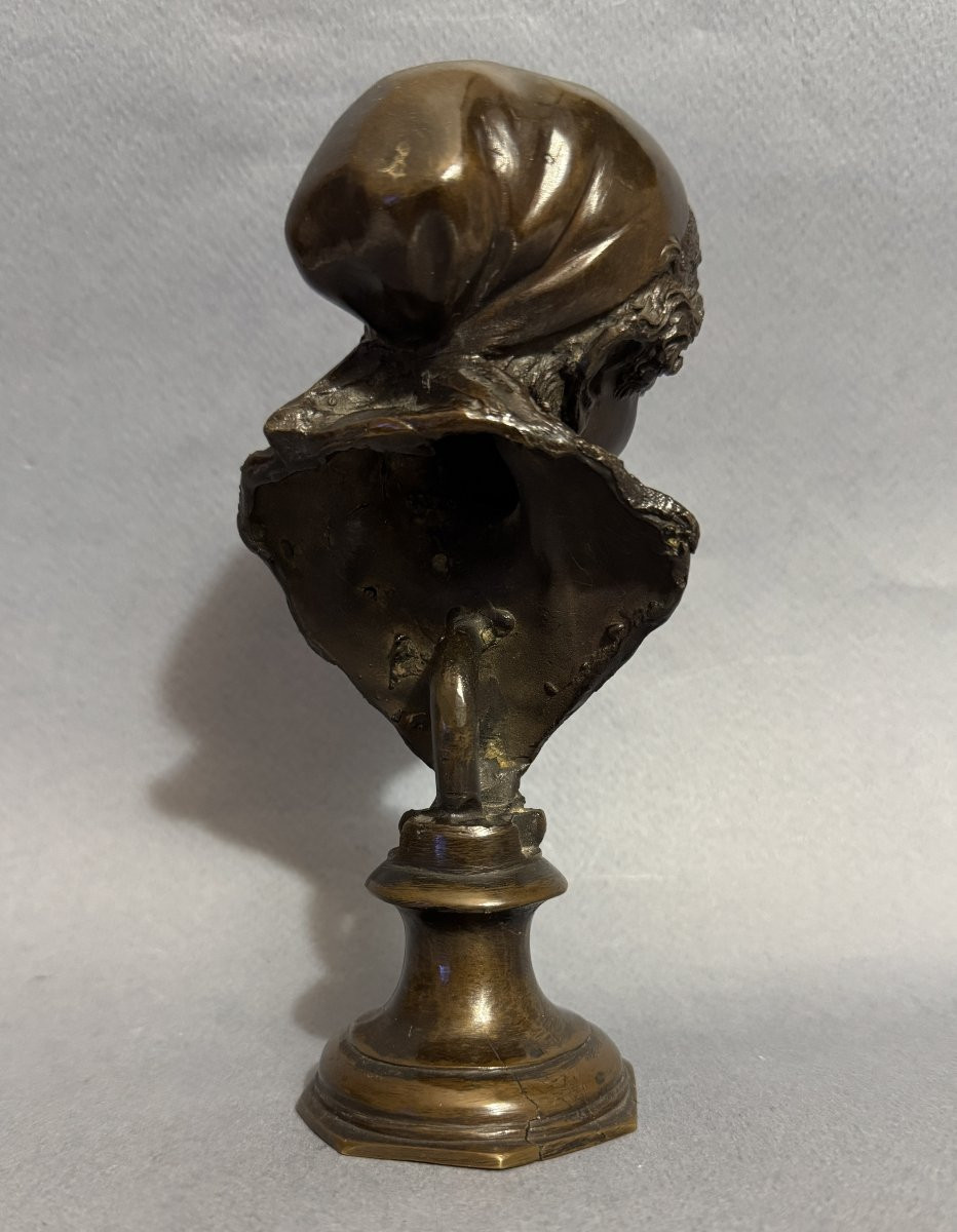 Buste en bronze de jeune napolitaine V. Gémito-photo-4
