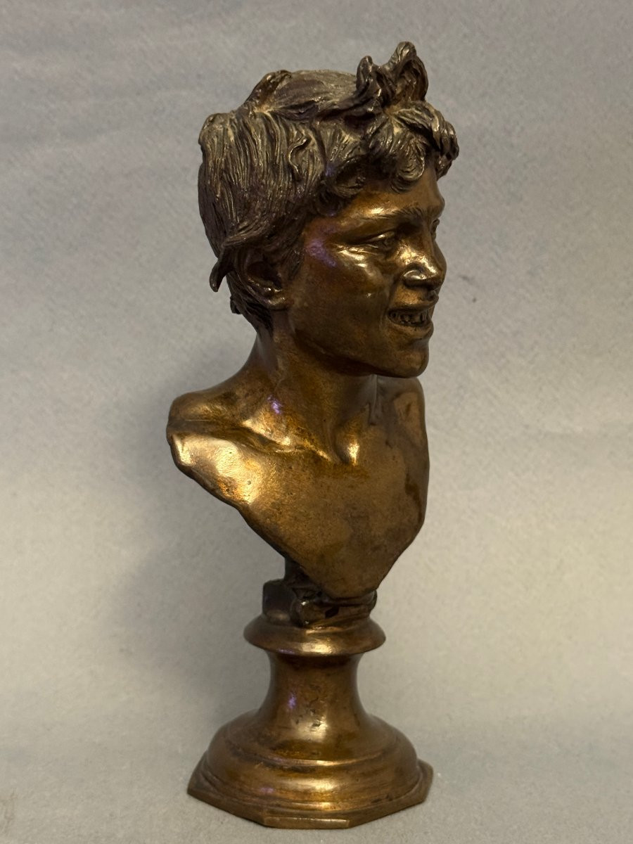 Buste en bronze de jeune napolitain V. Gémito-photo-3