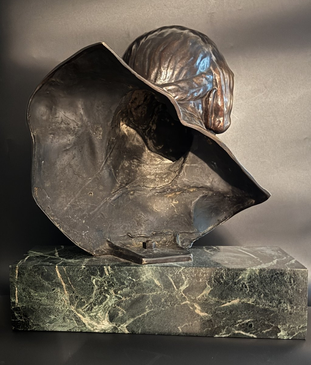 Gladiator Bust (achilles), Constant Roux. Lost-wax Bronze, Art Deco-photo-4