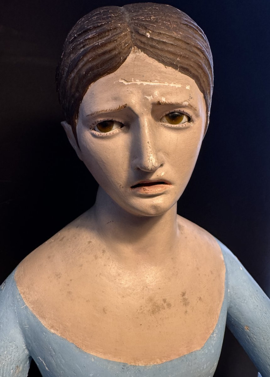 Mannequin de procession, "Capipote napolitaine" bois sculpté Italie 18ème-photo-3