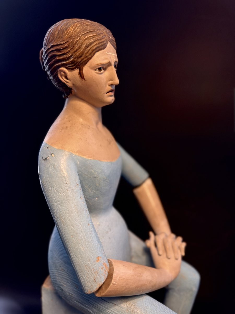 Mannequin de procession, "Capipote napolitaine" bois sculpté Italie 18ème-photo-2