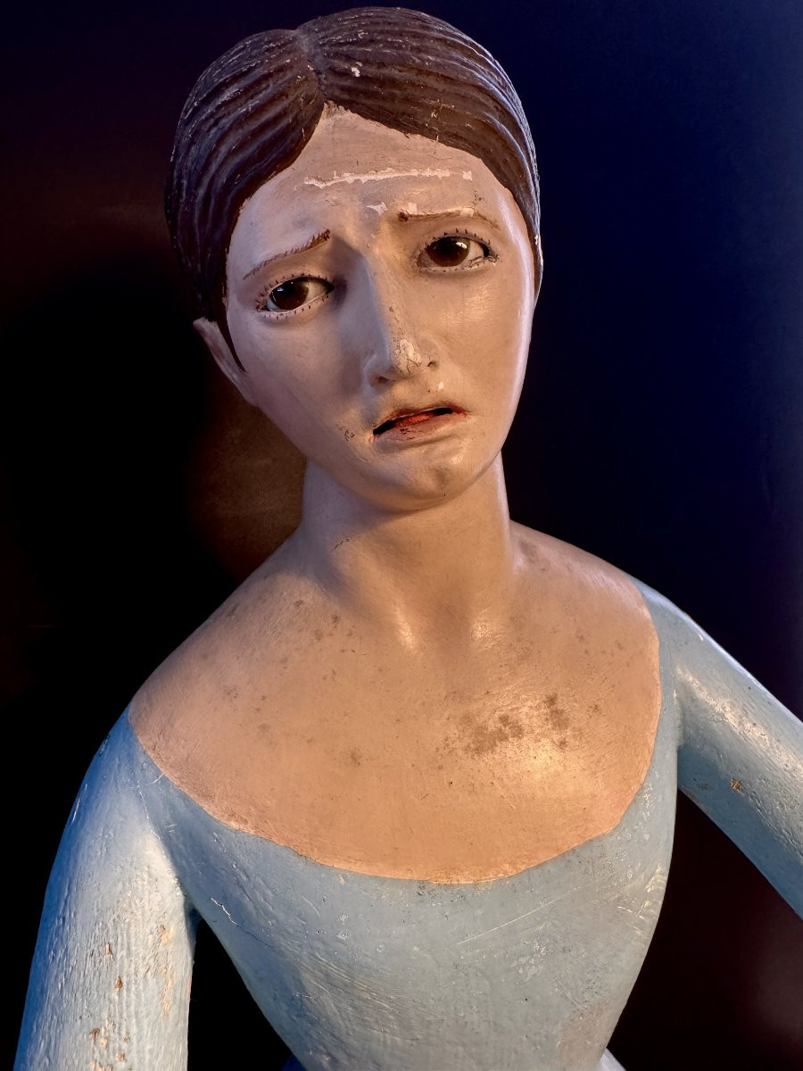 Mannequin de procession, "Capipote napolitaine" bois sculpté Italie 18ème-photo-5