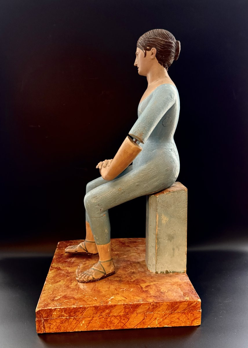 Mannequin de procession, "Capipote napolitaine" bois sculpté Italie 18ème-photo-7