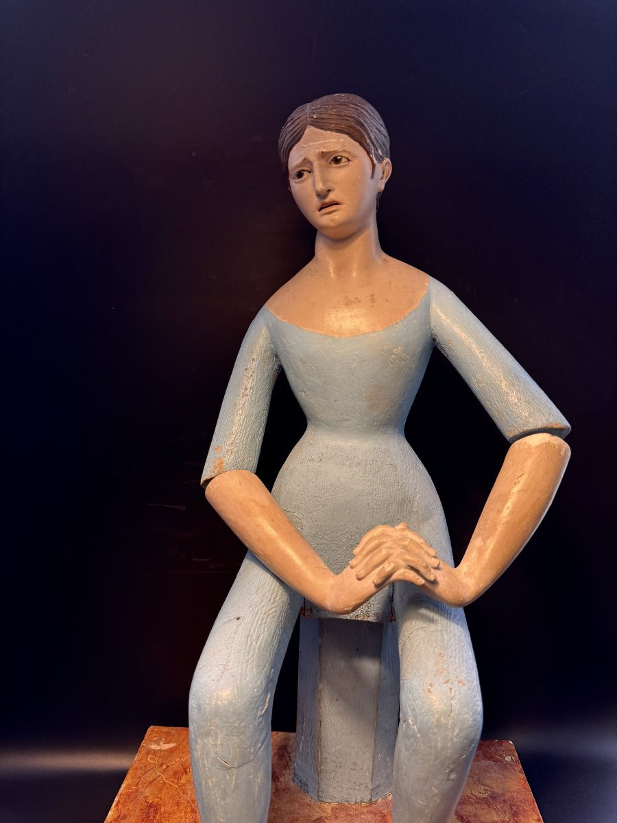 Mannequin de procession, "Capipote napolitaine" bois sculpté Italie 18ème-photo-8