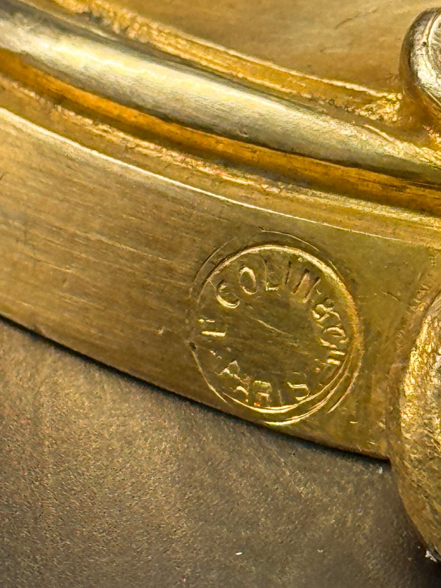 Pair Of Gilt Bronze Candelabra With Rocaille Decoration By Colin Et Cie.-photo-2