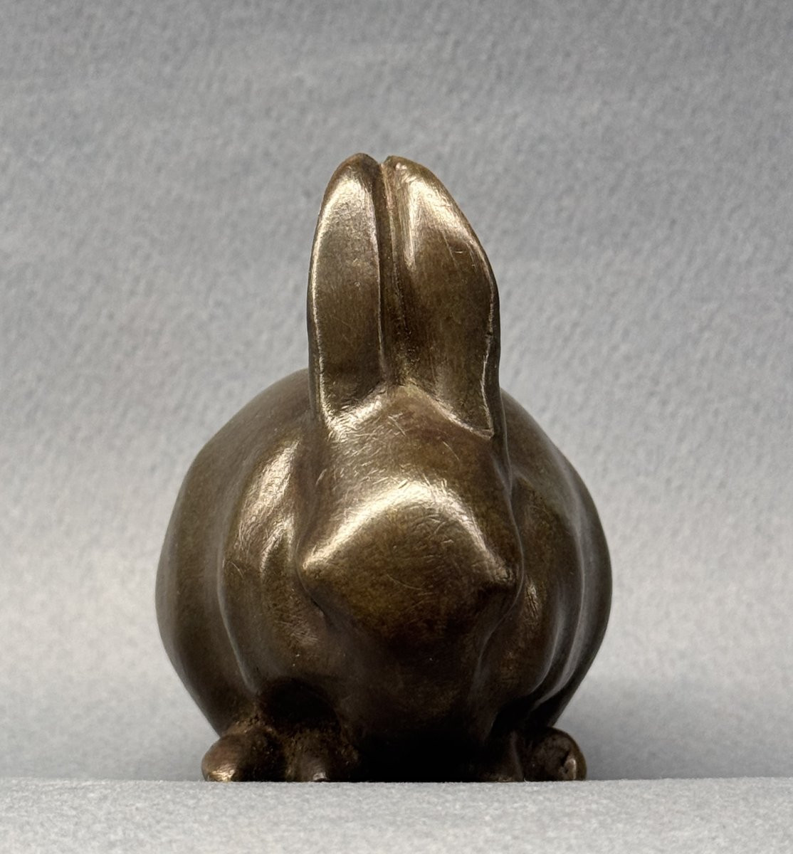 Bronze Artdeco ''rabbit With Both Ears Up'' Sandoz (susse Frères)-photo-4