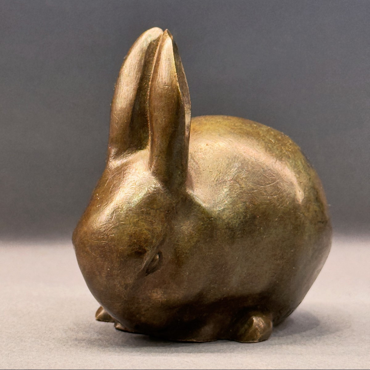 Bronze Artdeco ''rabbit With Both Ears Up'' Sandoz (susse Frères)