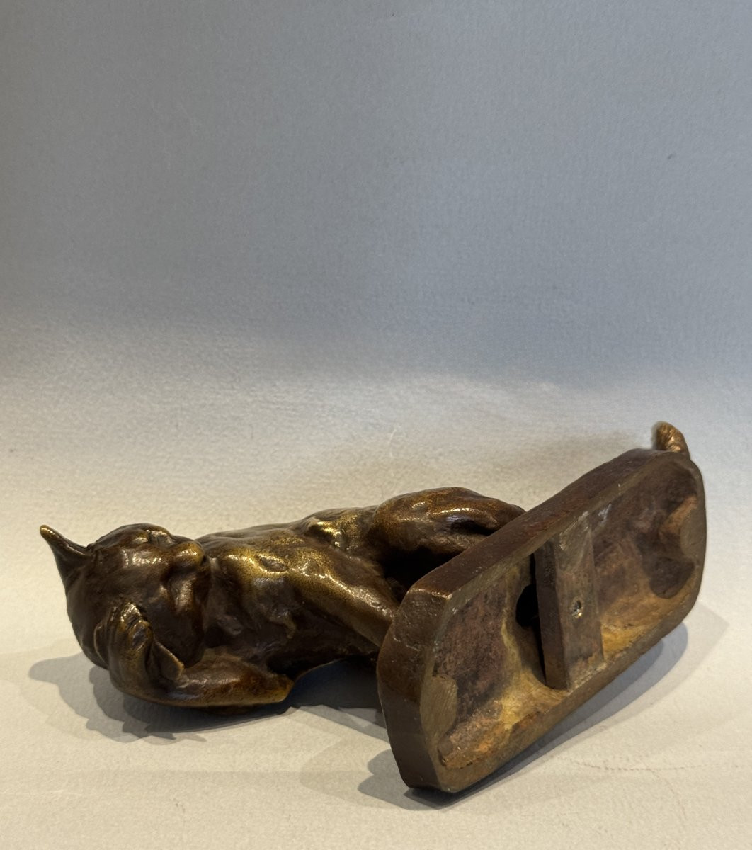 Cat At His Toilet - Georges Gardet - Bronze Sculpture - Siot-photo-5