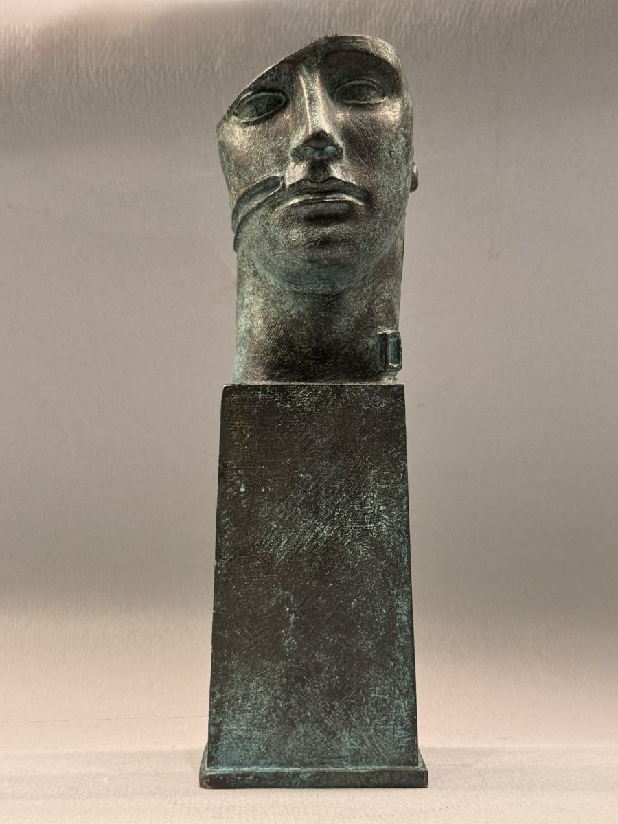 Sculpture en bronze Igor Mitoraj “Tindaro” buste d’homme -photo-2