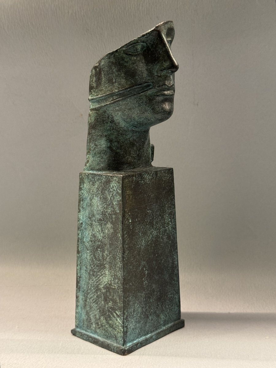 Sculpture en bronze Igor Mitoraj “Tindaro” buste d’homme -photo-3