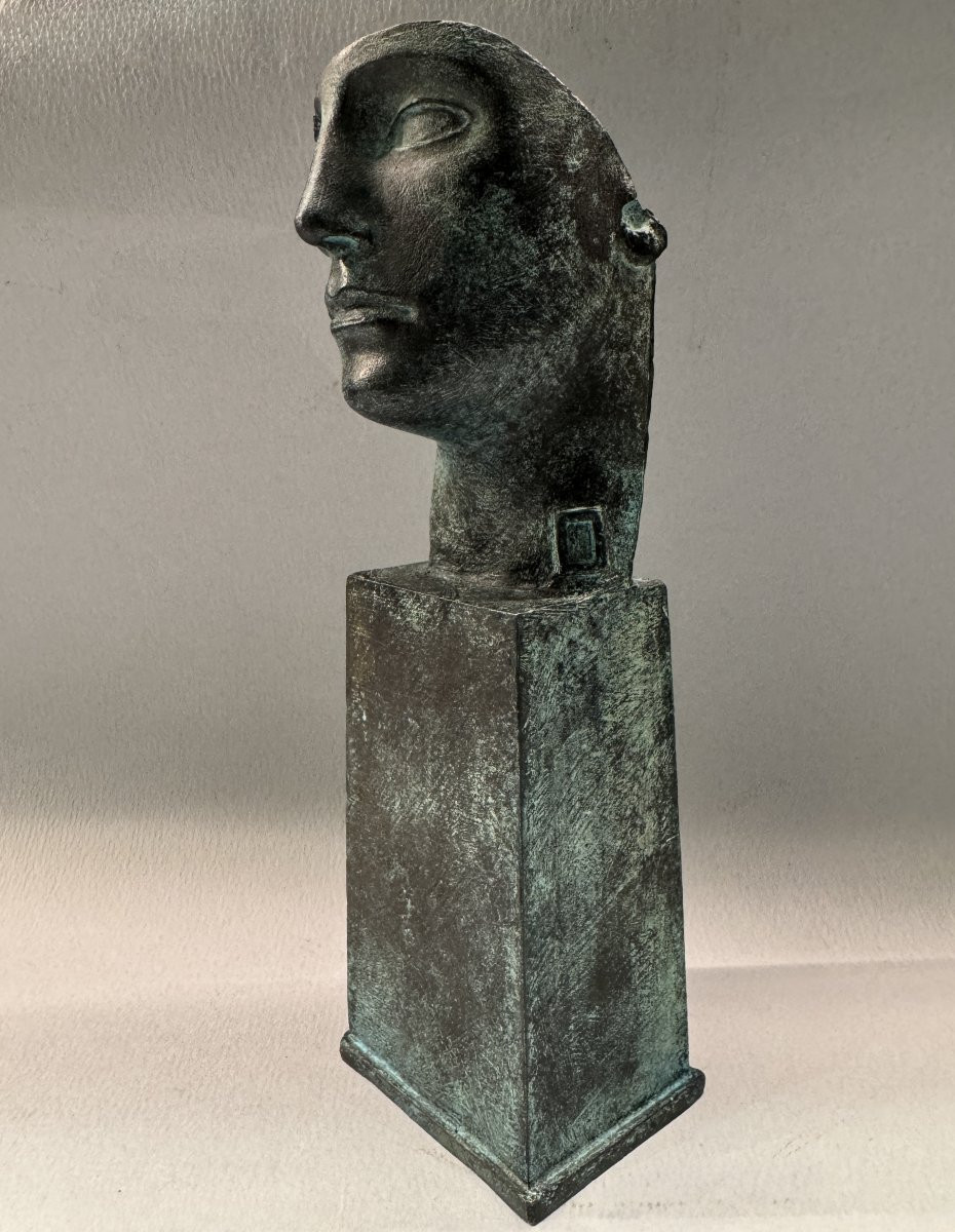 Sculpture en bronze Igor Mitoraj “Tindaro” buste d’homme -photo-1