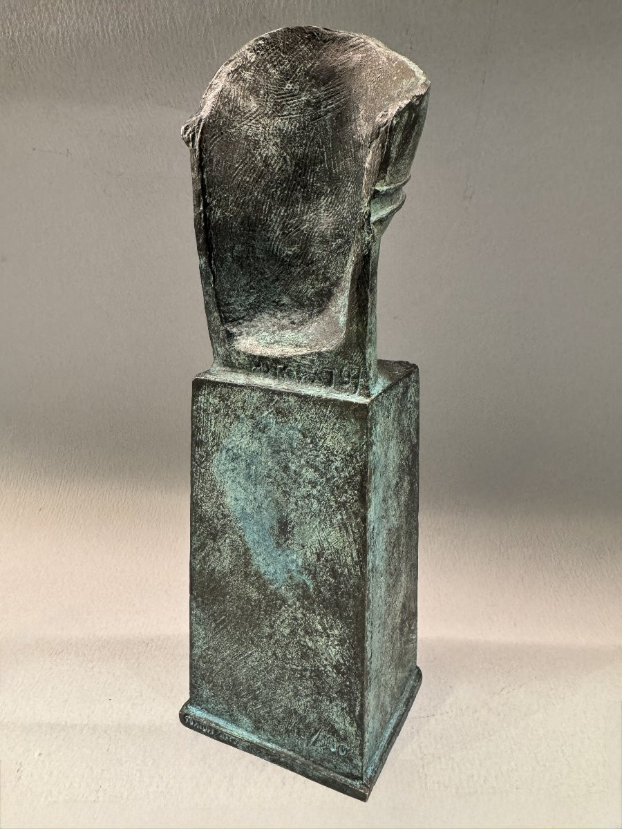 Sculpture en bronze Igor Mitoraj “Tindaro” buste d’homme -photo-3
