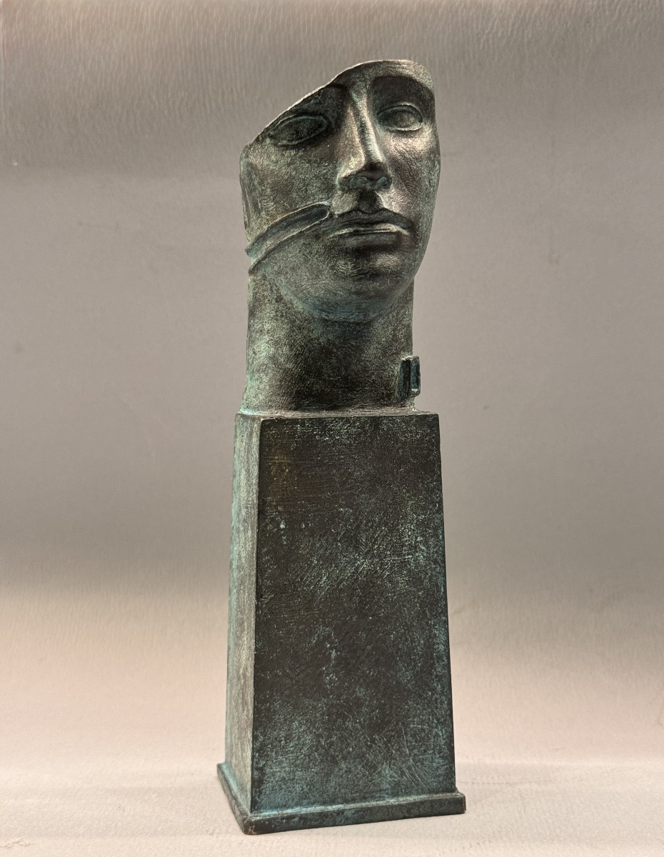 Sculpture en bronze Igor Mitoraj “Tindaro” buste d’homme 