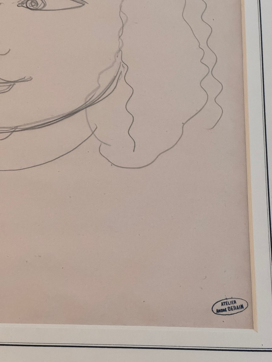 André Derain - Portrait Of A Woman - Drawing - Art Deco-photo-3