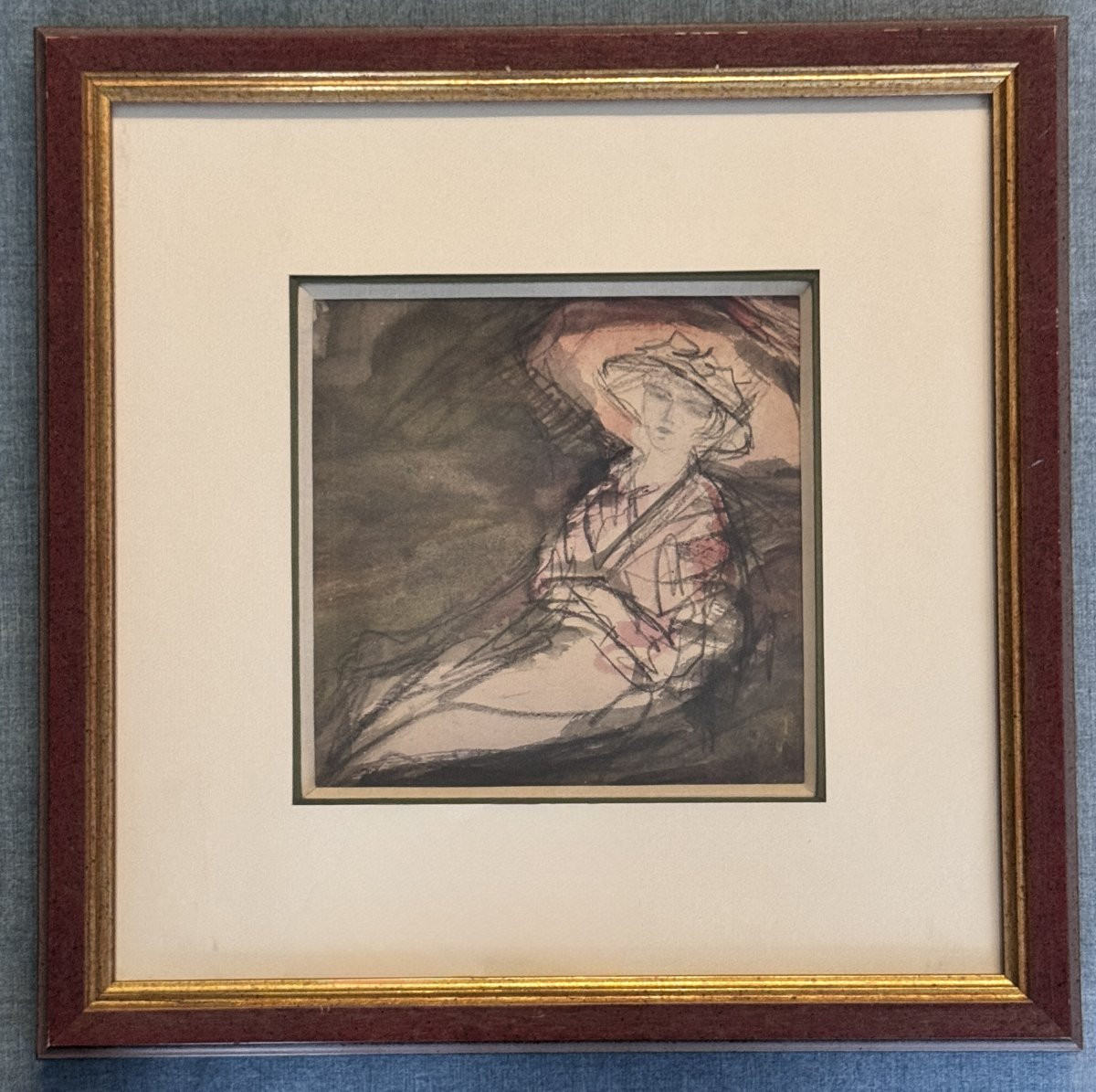 Drawing - Portrait Of A Woman By Pierre Laprade - Gouache-photo-2