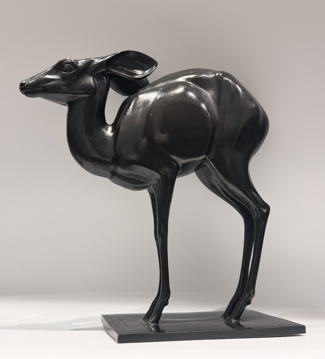 Lost-wax Bronze Sculpture *antelope* By Christa Winsloe-hatvany / Susse Frères