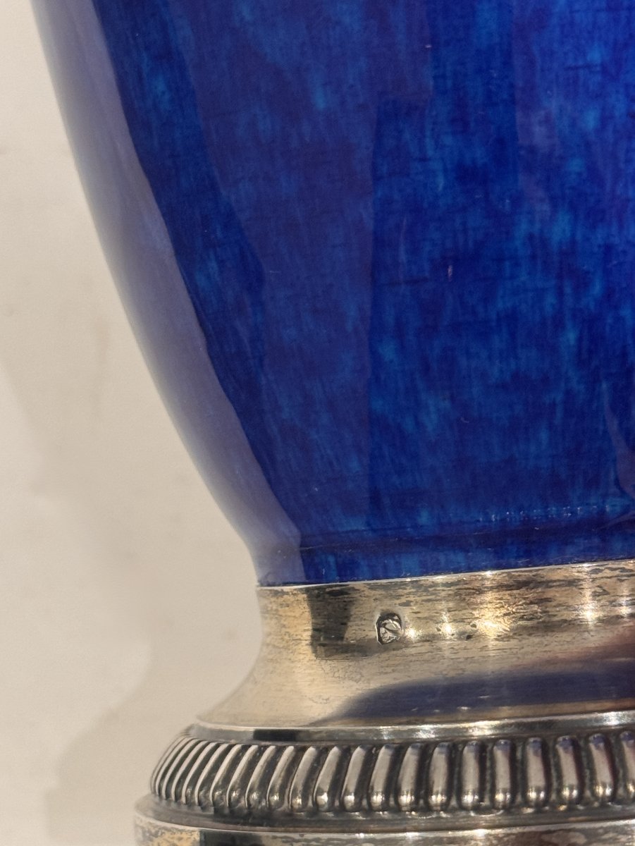 Blue Porcelain Vase With Solid Silver Mount, Paul Milet, Sèvres-photo-4