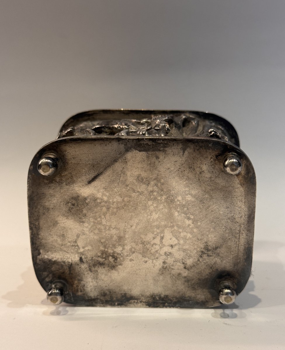 Léopold Oudry Editeur, coffret à bijoux métal argenté animalier, XIXe siècle-photo-6