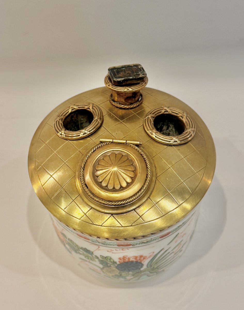 Samson Porcelain Inkwell With Chinese Design-photo-2