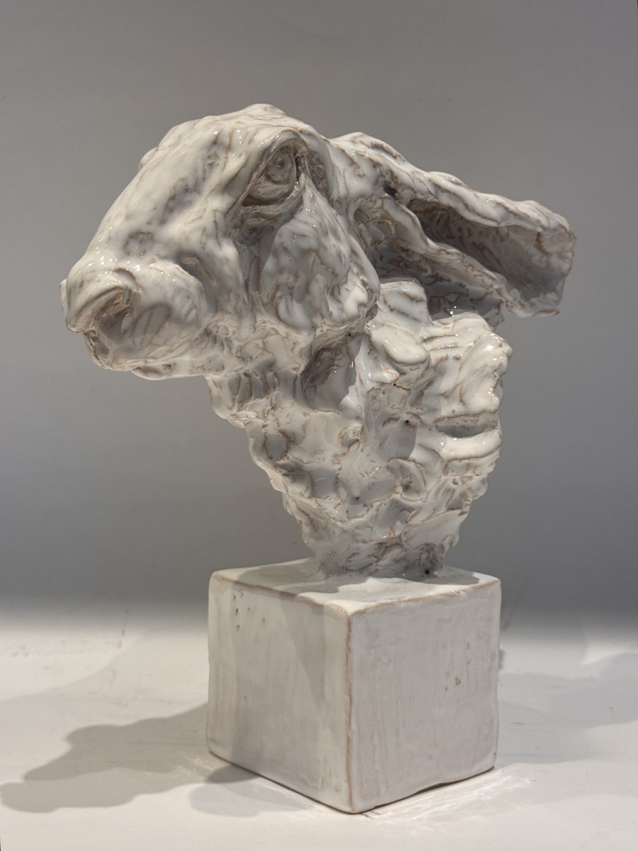 Hare Bust - Jean-paul Gourdon – Glazed Terracotta Sculpture 
