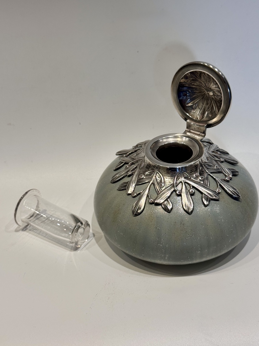 Encrier Art Nouveau Paul Milet et Victor saglier monté Argent-photo-3