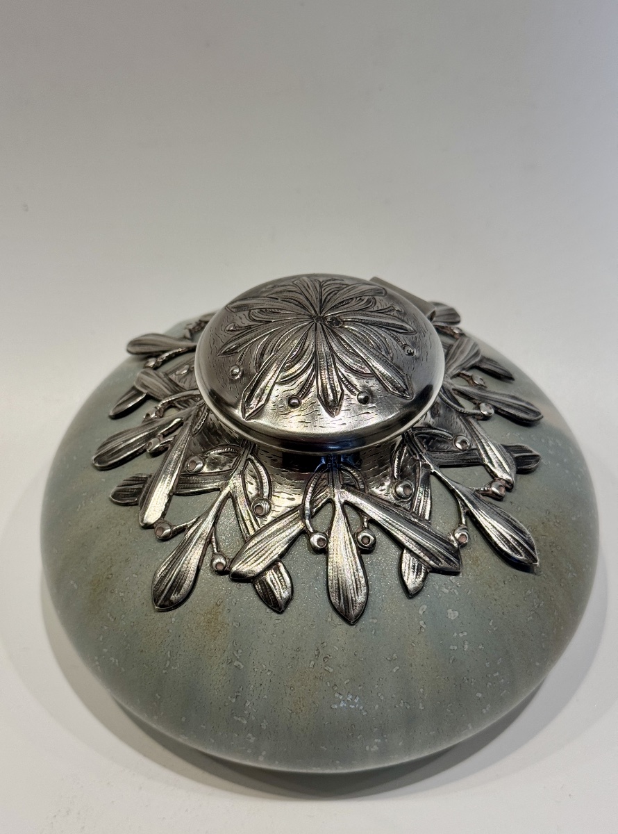 Encrier Art Nouveau Paul Milet et Victor saglier monté Argent-photo-4
