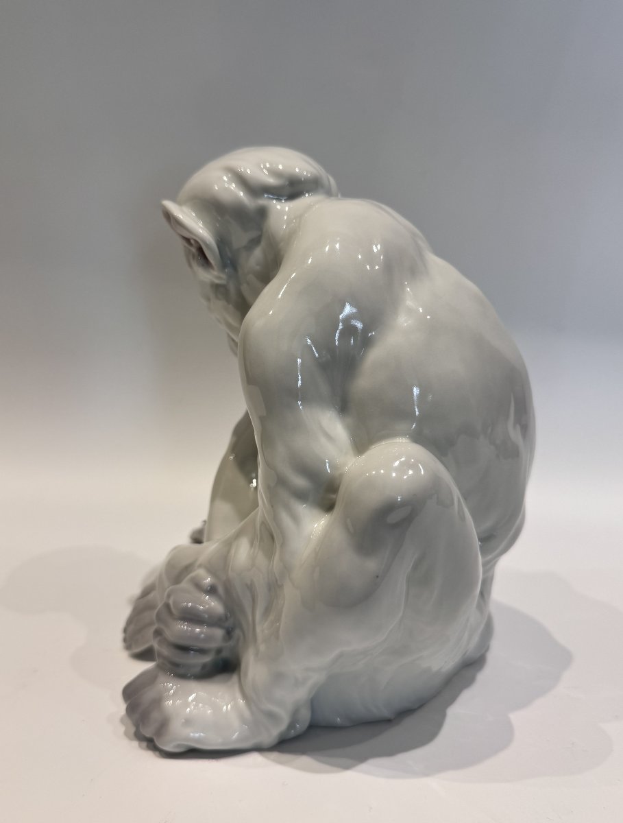 Heubach Gebrüder - Porcelaine - Singe à la mouche -photo-3