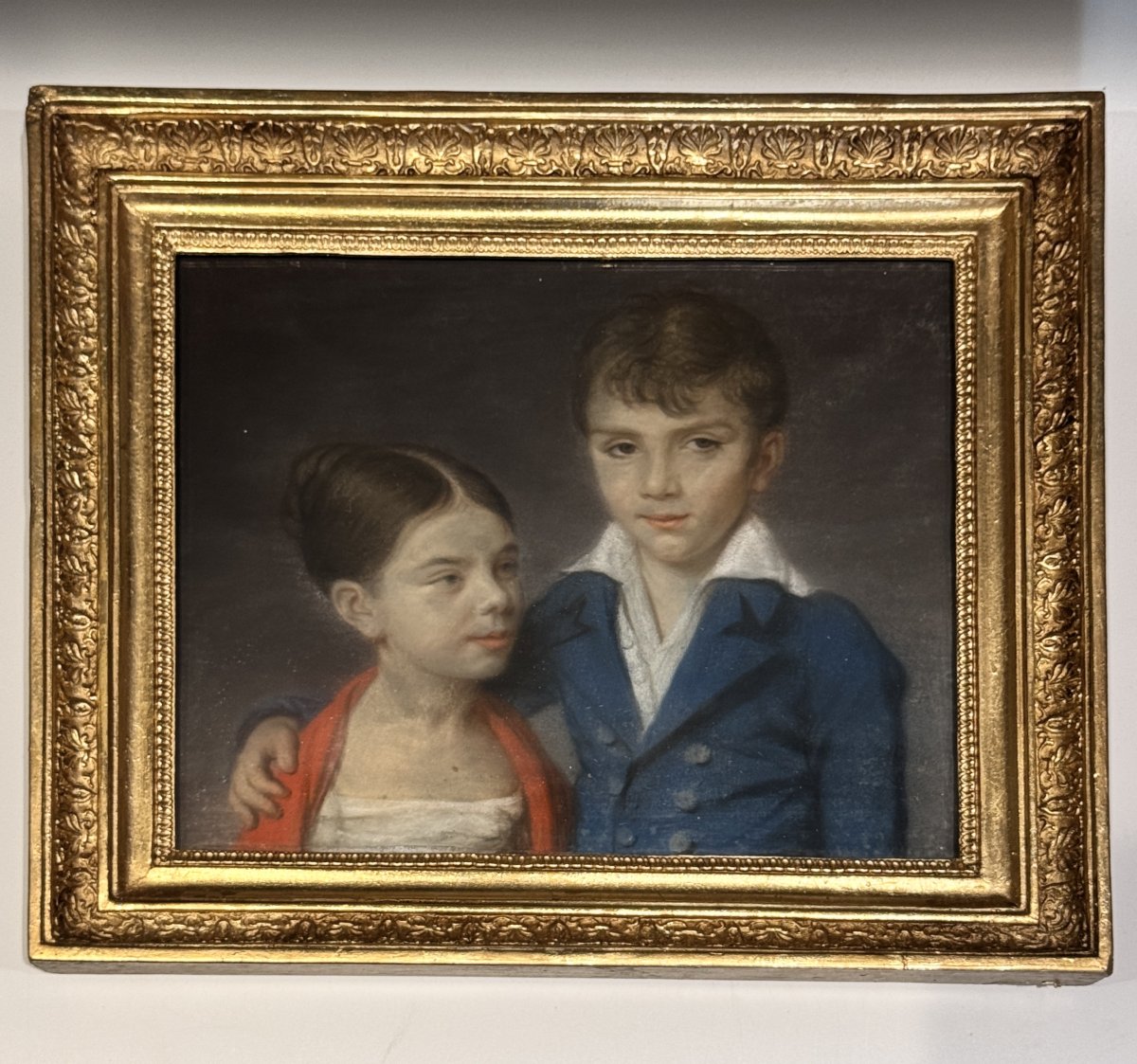 Empire Period Pastel, Portrait Of Children, Brother And Sister -photo-3