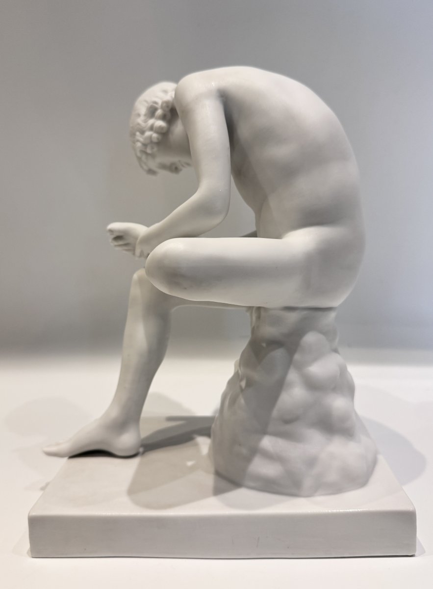 The Thorn-puller, Or Spinario, Biscuit Porcelain, H 26 Cm-photo-3