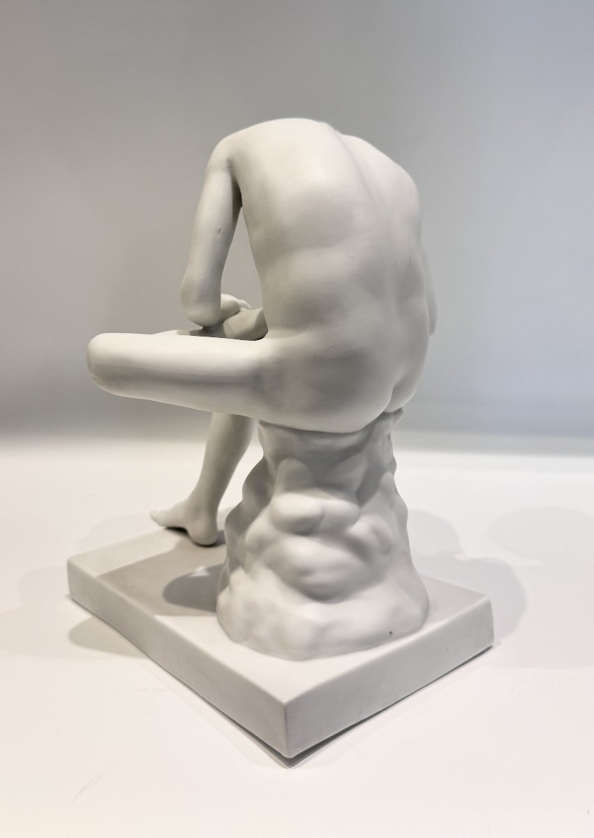 The Thorn-puller, Or Spinario, Biscuit Porcelain, H 26 Cm-photo-4