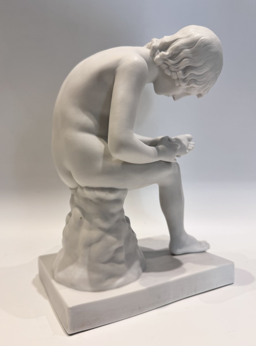 The Thorn-puller, Or Spinario, Biscuit Porcelain, H 26 Cm-photo-2