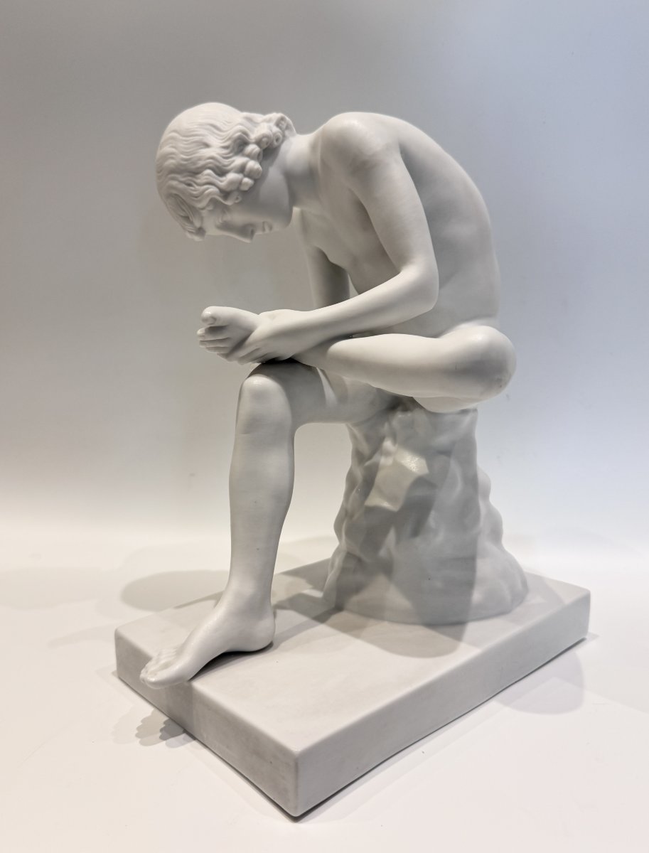 The Thorn-puller, Or Spinario, Biscuit Porcelain, H 26 Cm