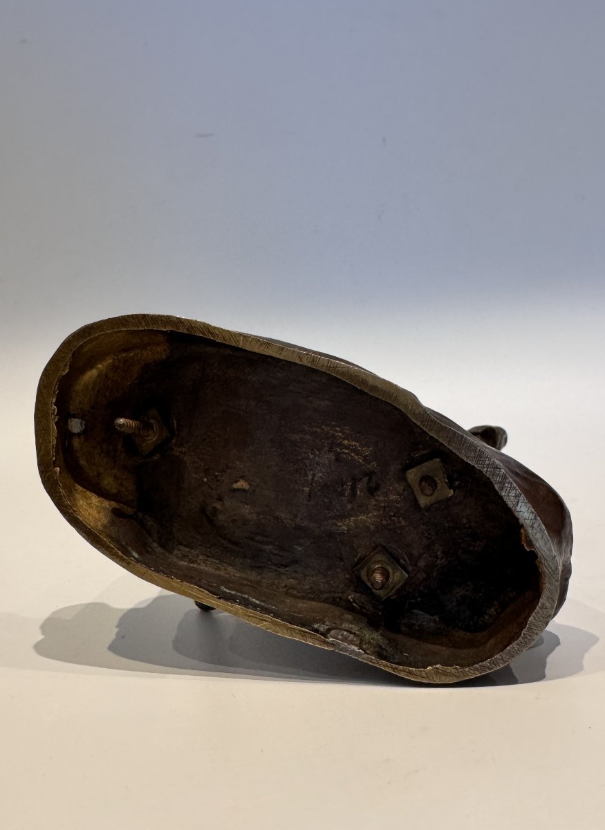 Bronze Sculpture Of A Basset Hound By Ernest Damé (saint Hubert) -photo-4