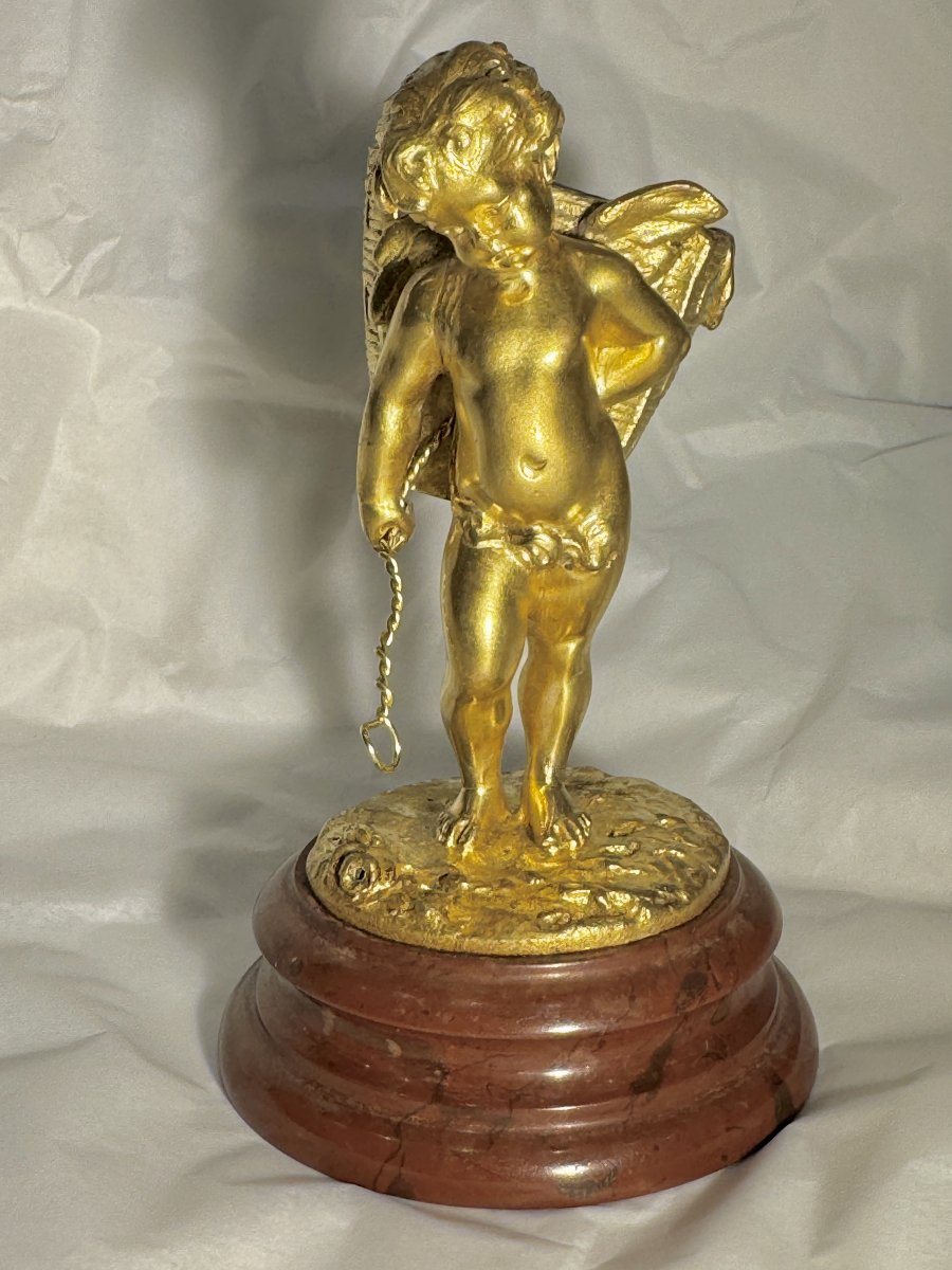 Angelot vendangeur - Louis Kley - sculpture Bronze doré - E. Soleau 