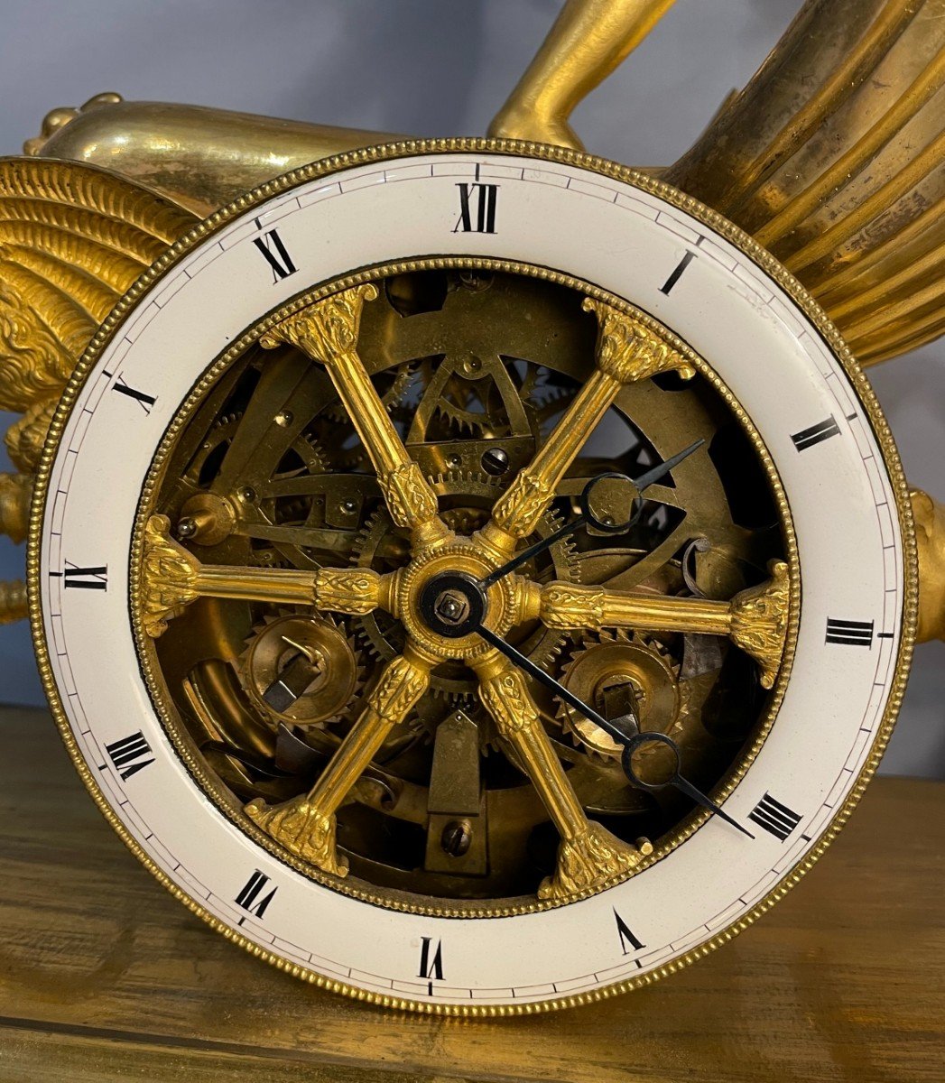 The Chariot Of Love - Empire Bronze Clock - Jean Simon Deverberie-photo-3