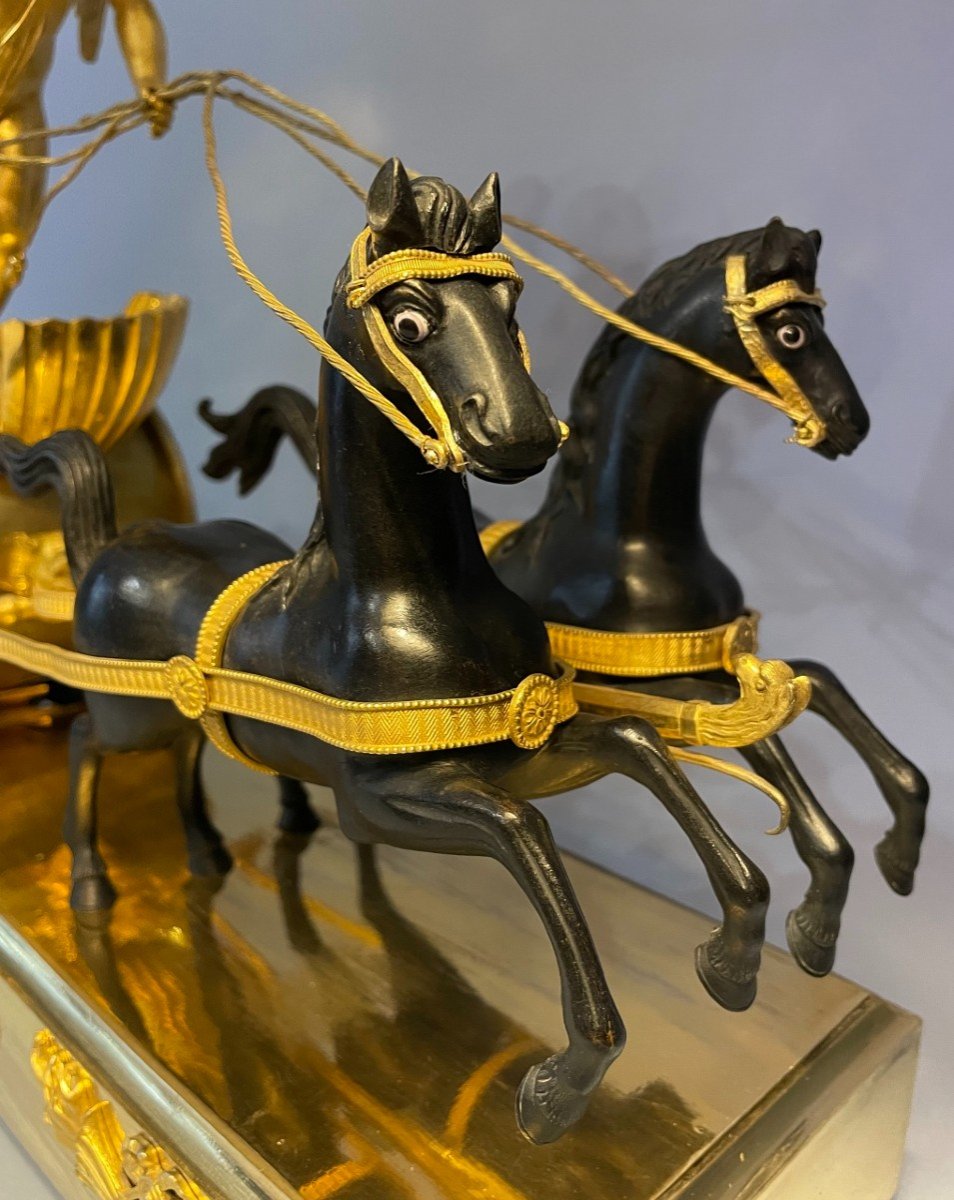 The Chariot Of Love - Empire Bronze Clock - Jean Simon Deverberie-photo-4