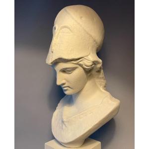 Bust Of Athena In Plaster Called "pallas De Velletri" H 55cm (minerva)