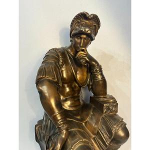 Sculpture en bronze, Laurent de Médicis XIXème Barbedienne H 54 (Medicis)