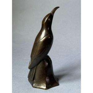 Artdeco Bronze "blue Bird No. 1 Head Raised" édouard-marcel Sandoz (susse Frères)